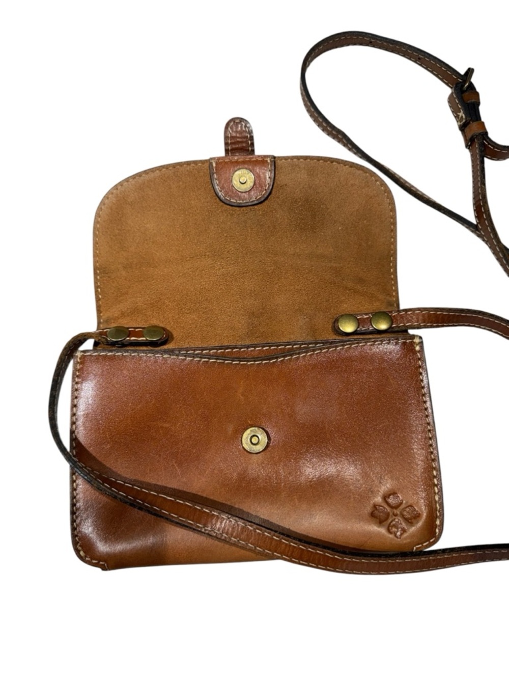 Patricia Nash Torri Tan Leather Mini Crossbody with Buckle - Picture 8 of 16